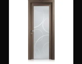 Porta per interni Area1 in laminato grafis moka con cristallo di Ferrero Legno