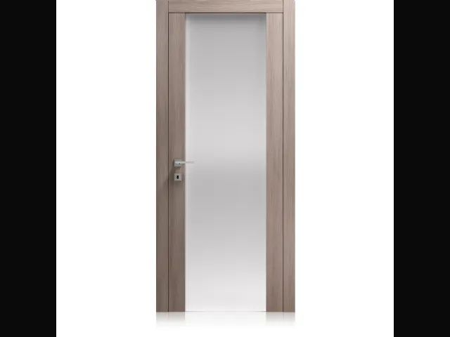 Porta per interni Liss Vetro Large in laminato finitura Ontario Polvere e cristallo di Ferrero Legno